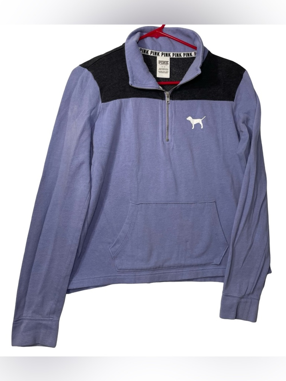 Victoria's Secret PINK Lavender and Black Quarter-Zip Pullover